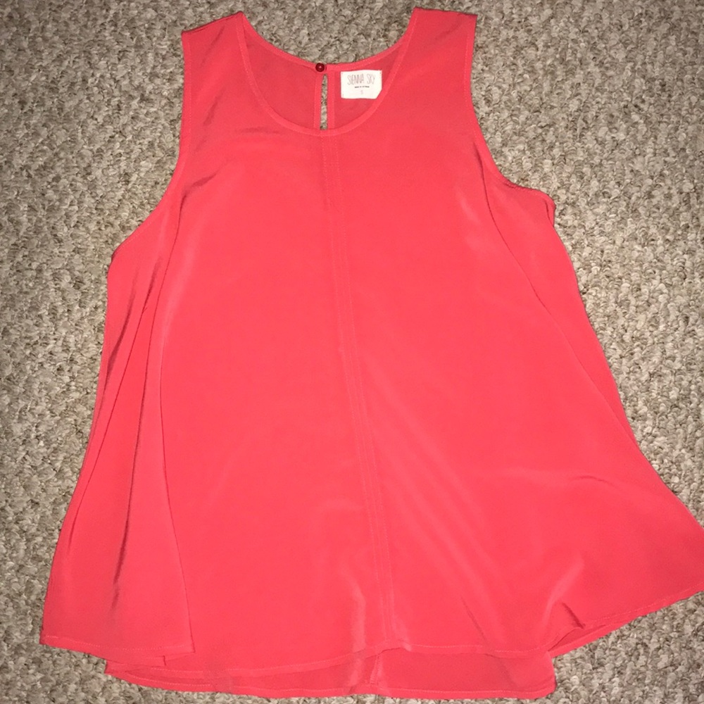 Coral tank top blouse